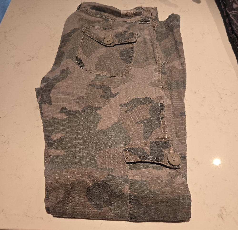 ILIA Camo Cargo Pants - Olive Green/Gray